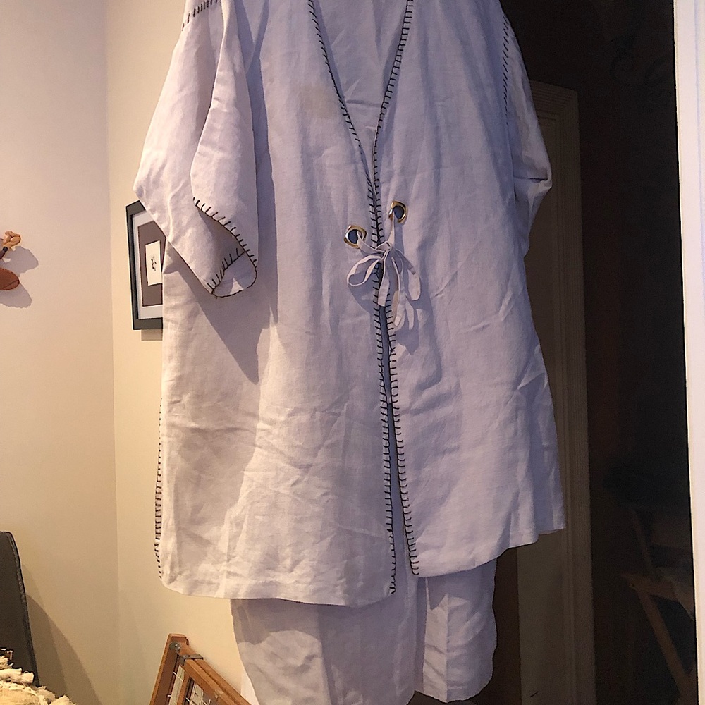 Ashley Stewart 3 Piece Linen Pant’s Suite